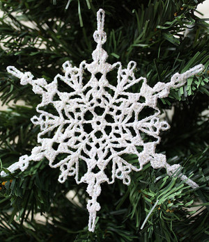 Sparkly Crochet Snowflake Ornament