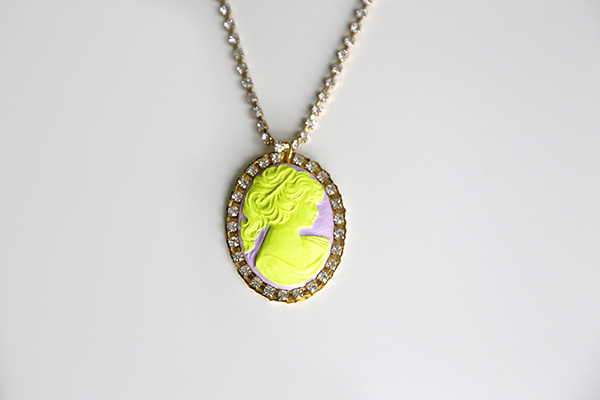 Neon Cameo Necklace