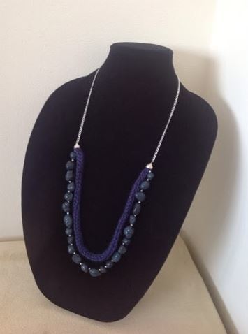 Beautiful Beaded Knit Necklace