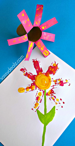 Lovely Flower Stamp Art | AllFreeKidsCrafts.com