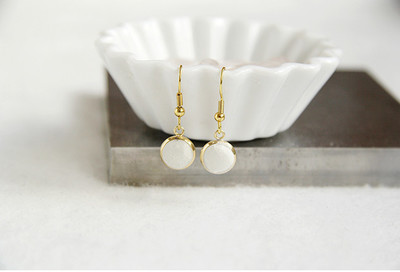 Wonderful White Concrete Dangle Earrings