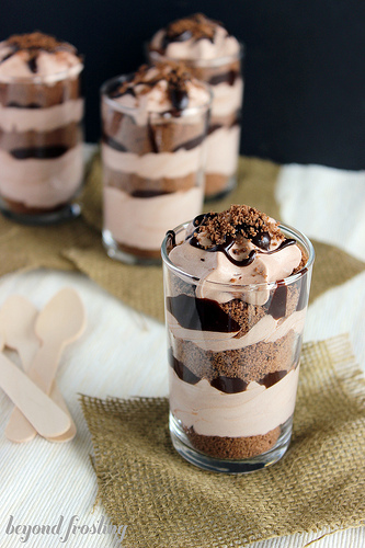 No-Bake Chocolate Shortbread Mousse Parfaits