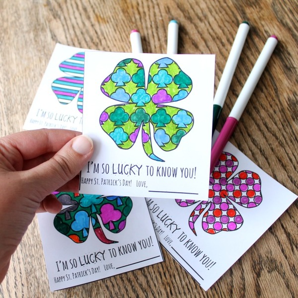Printable St Patricks Day Coloring Cards