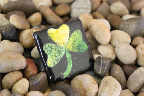 Shiny Shamrock Clay Pin