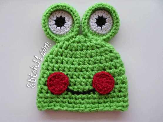 Smiling Newborn Frog Hat