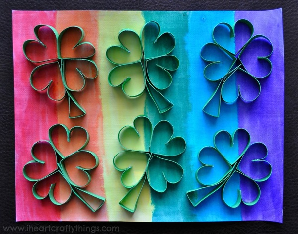 Rainbow Four-Leaf Clover Art