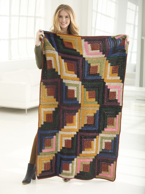 Log Cabin Arrow Crochet Afghan Pattern Allfreecrochet Com