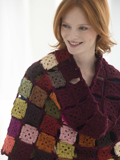 Charming Small Squares Crochet Shawl