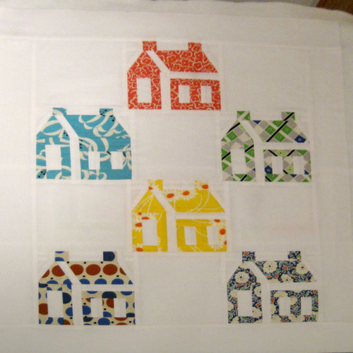 Quilting Houses with a Template