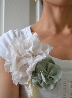 3D Rose Flower Fabric  Swirl Rosette Dress Material  OneYard