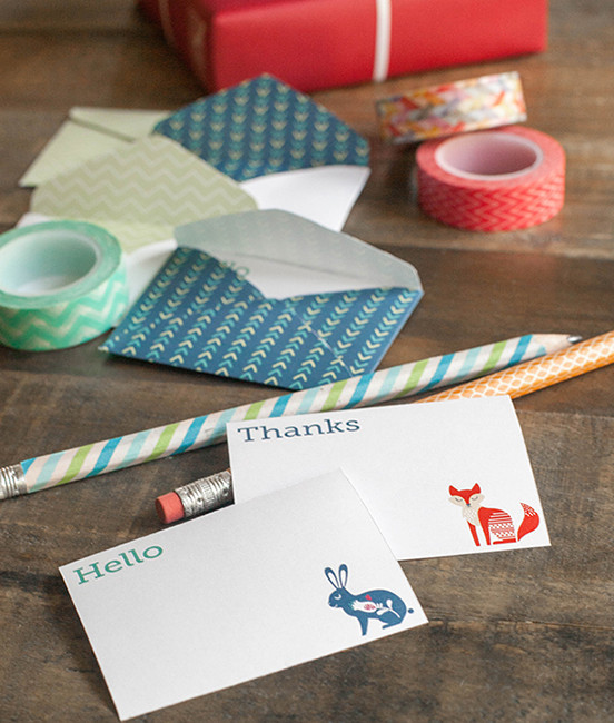 Mini Printable Note Cards and Envelopes