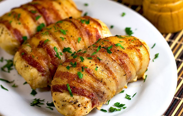 Bacon Wrapped Stuffed Chicken Breast