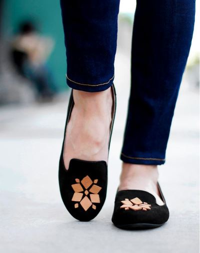 DIY Leather Embellished Loafers