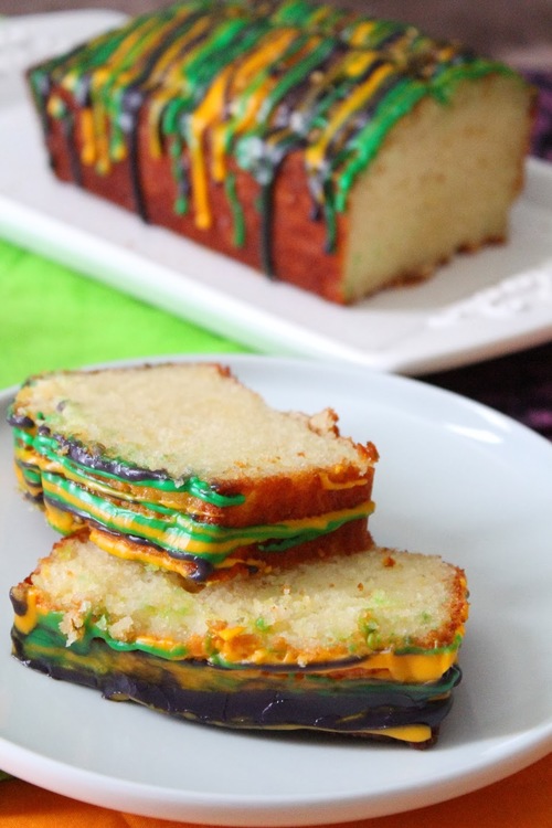 mardi gras pound cake