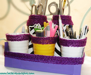 Dollar Store Desk Organizers Easy Craft Project