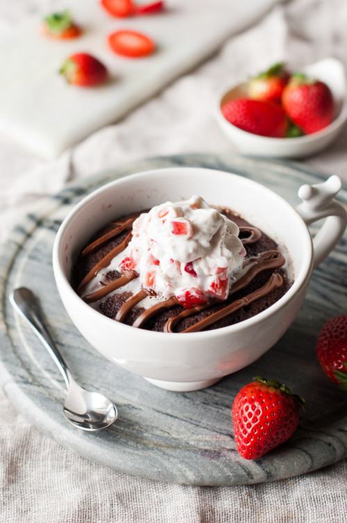 Chocolate Mug Cake With Nutella Chocolate Nutella Mug Cake | TheBestDessertRecipes.com