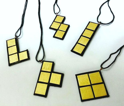 Tetris Paper Jewelry Pendants