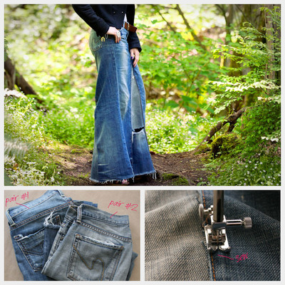 Recycled Denim Maxi Skirt Free Sewing Pattern