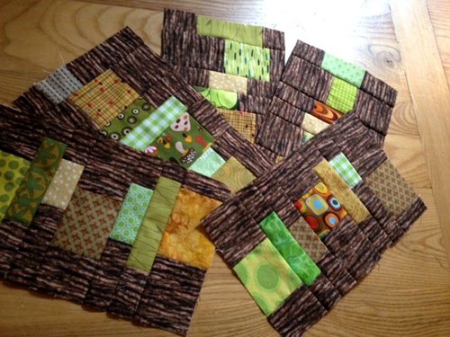 Staggered Strips Scrap Quilt Blocks