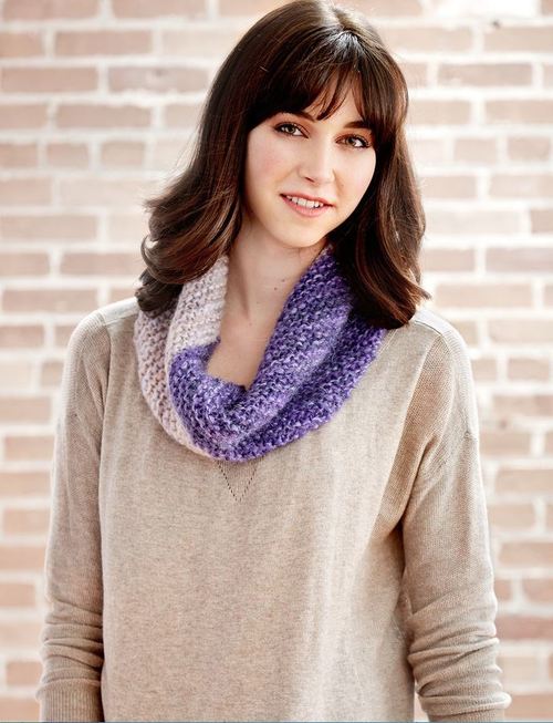 Two Toned Easy Knit Cowl