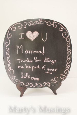 Decorative Chalkboard Paint Plate Mother's Day Craft