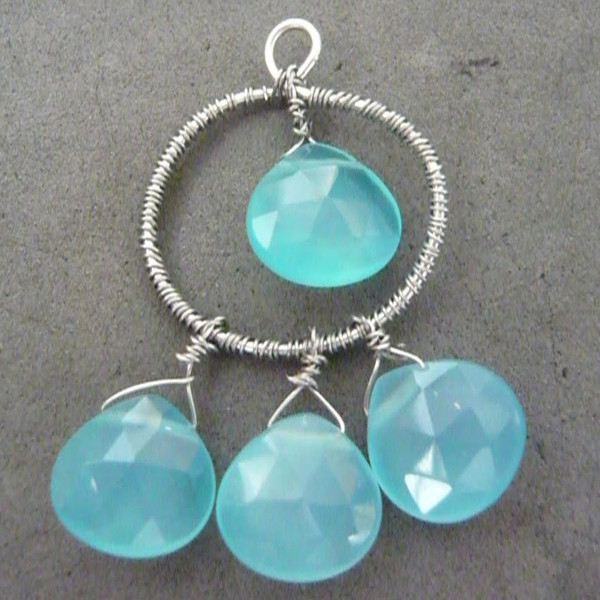 Blue Briolette Earrings