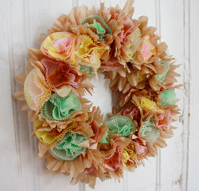 Cupcake Liner Easter Wreath