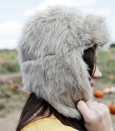 faux fur hat with ears