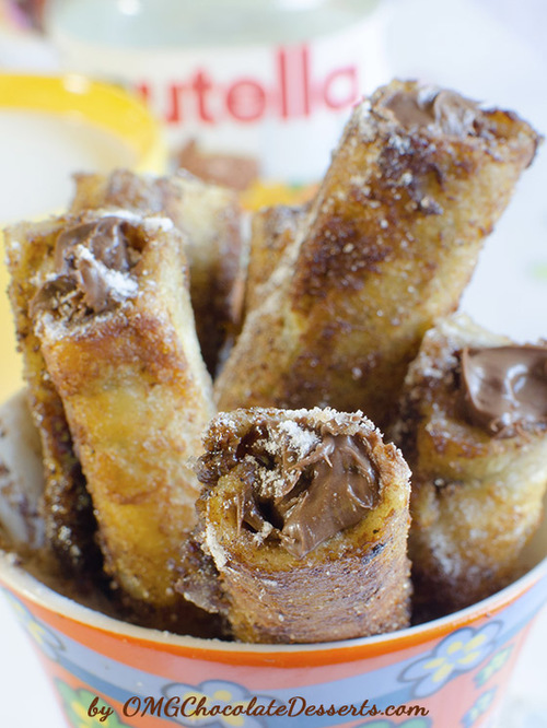 Nutella French Toast Roll Ups