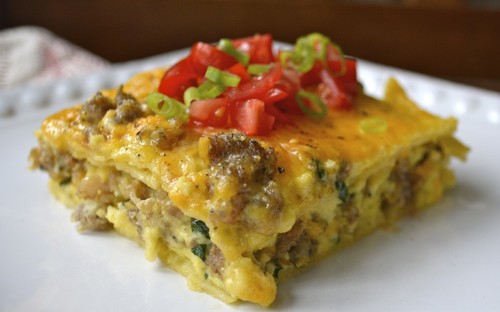 Sausage Egg and Spinach Overnight Casserole