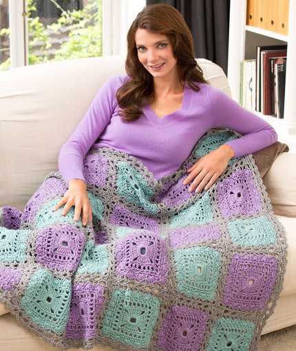 Spring Lace Crochet Squares Throw Spring Lace Crochet Squares Throw