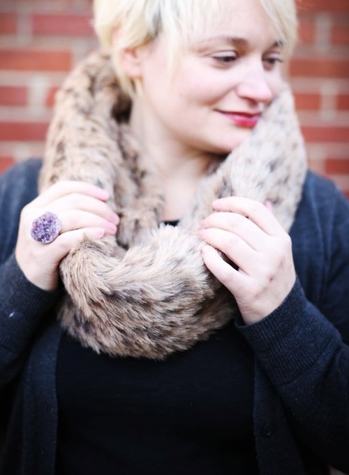 Simple Faux Fur Infinity Scarf