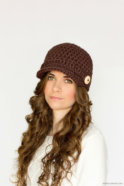 Brown Crochet Newsboy Hat Pattern