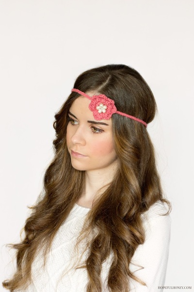 Goddess Rose Crochet Headband
