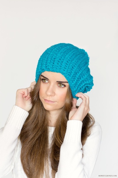 Blue Beret Crochet Beanie Pattern