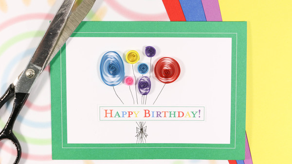 Quilled Balloon Paper Birthday Card