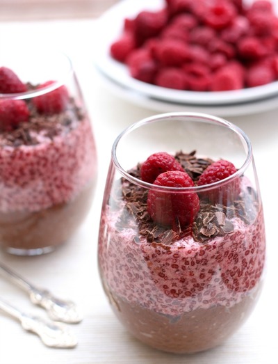 Chocolate and Raspberry Chia Pudding