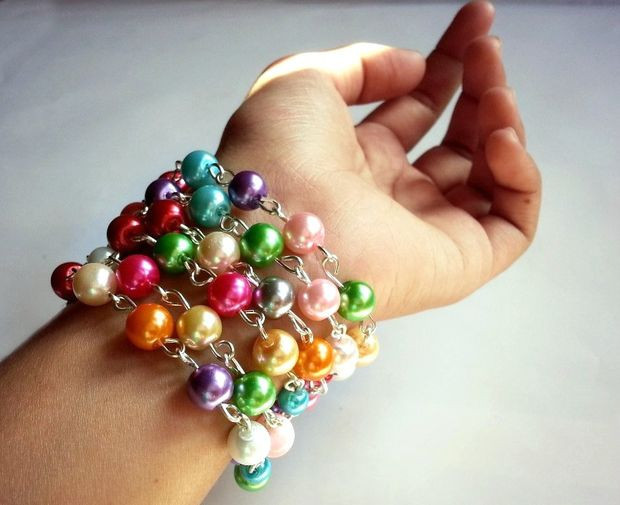 Shimmering Colors Pearl Bracelet