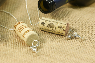 Pretty Pendant Charm Necklace Wine Cork Craft