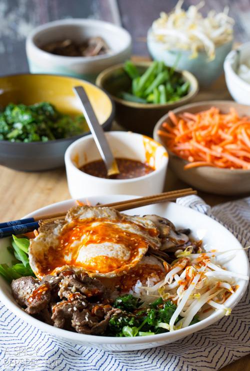Korean Bibimbap Rice and Veggie Bowl