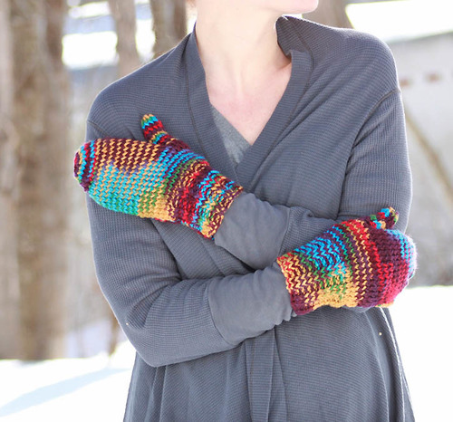 Lucky Rainbow One Skein Mittens