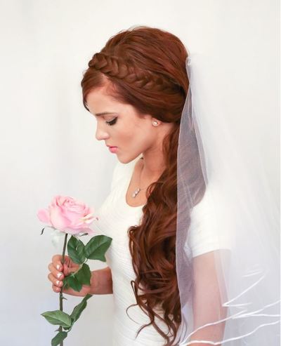 Graceful Curled Pony Bridal Hairstyle
