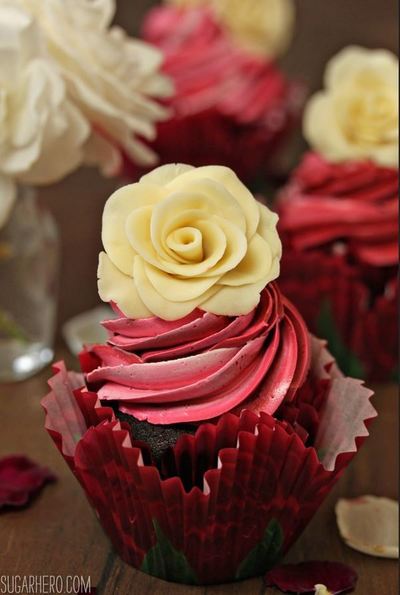 Passionate Roses Wedding Cupcake Recipe