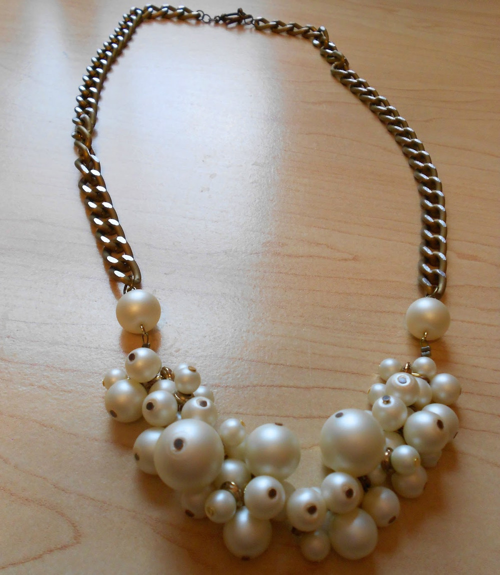 Cluster Chain Pearl Cluster Chain Necklace | AllFreeJewelryMaking.com
