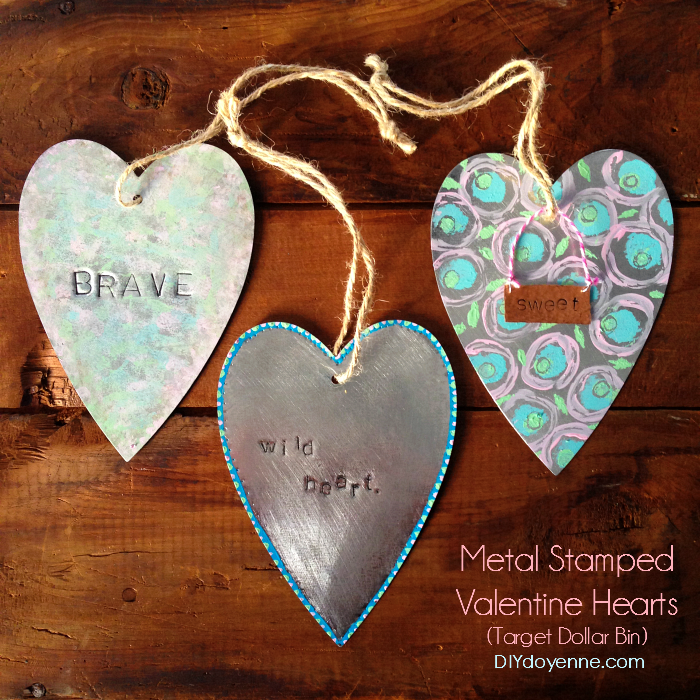 Metal Stamped Heart Valentines Day Craft