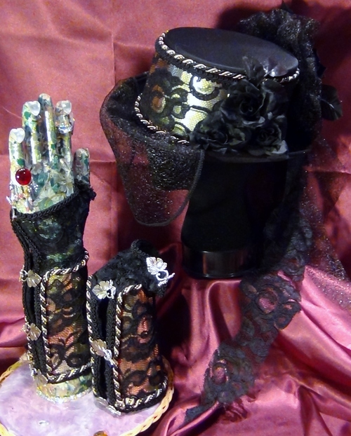 Steampunk Hat and Fingerless Gloves