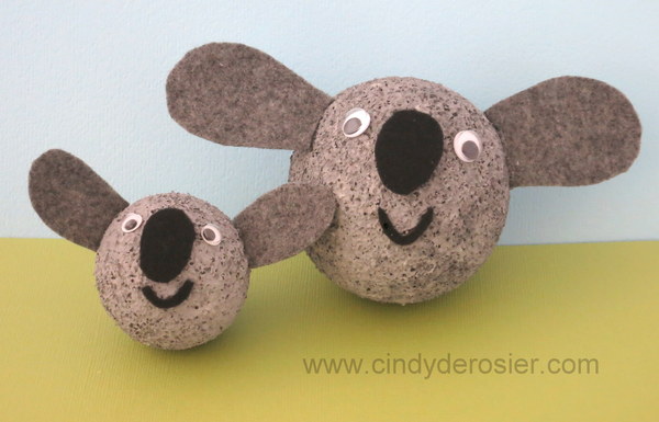 Styrofoam Koalas DIY Kids Craft
