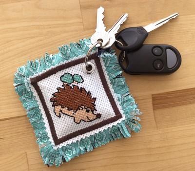 Hedgehog Cross Stitch Pattern Keychain