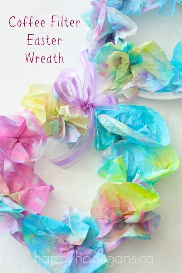 Coffee Filter Easter Wreaths