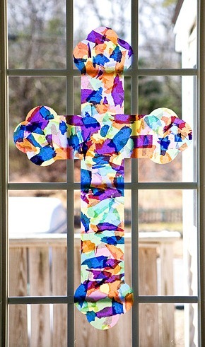 Easter Stained Glass Cross